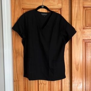 Mandala black scrub top